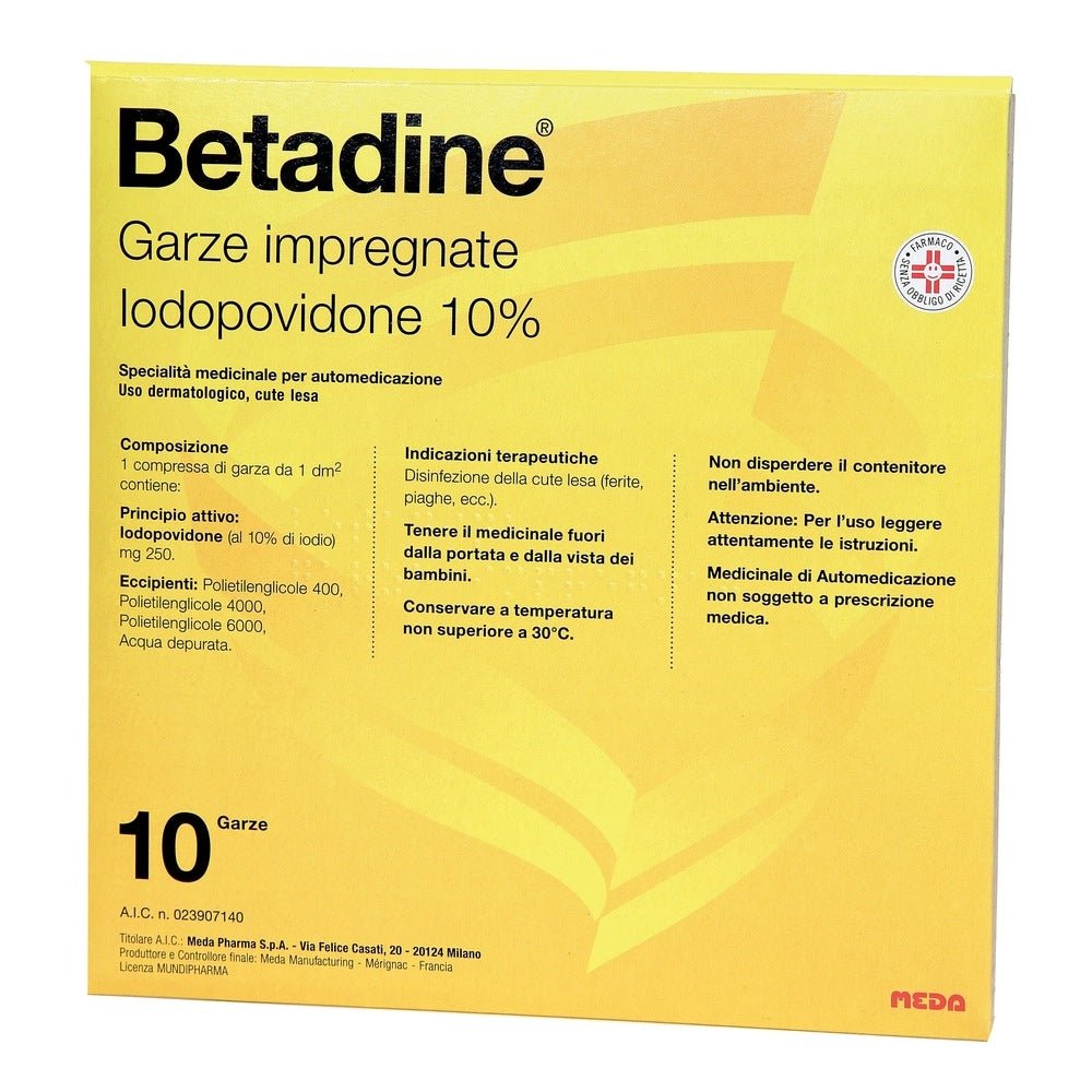 Betadine 10 garze impregnate 10%