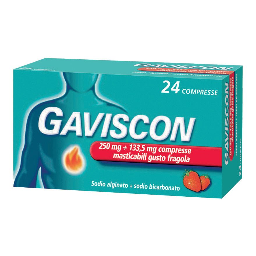 Gaviscon 250 + 133, 5 mg 24 compresse masticabili fragola