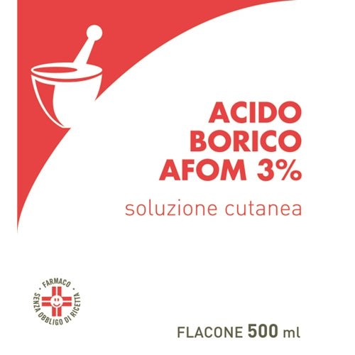 Acido borico AFOM 3 % 500 ml soluzione cutanea