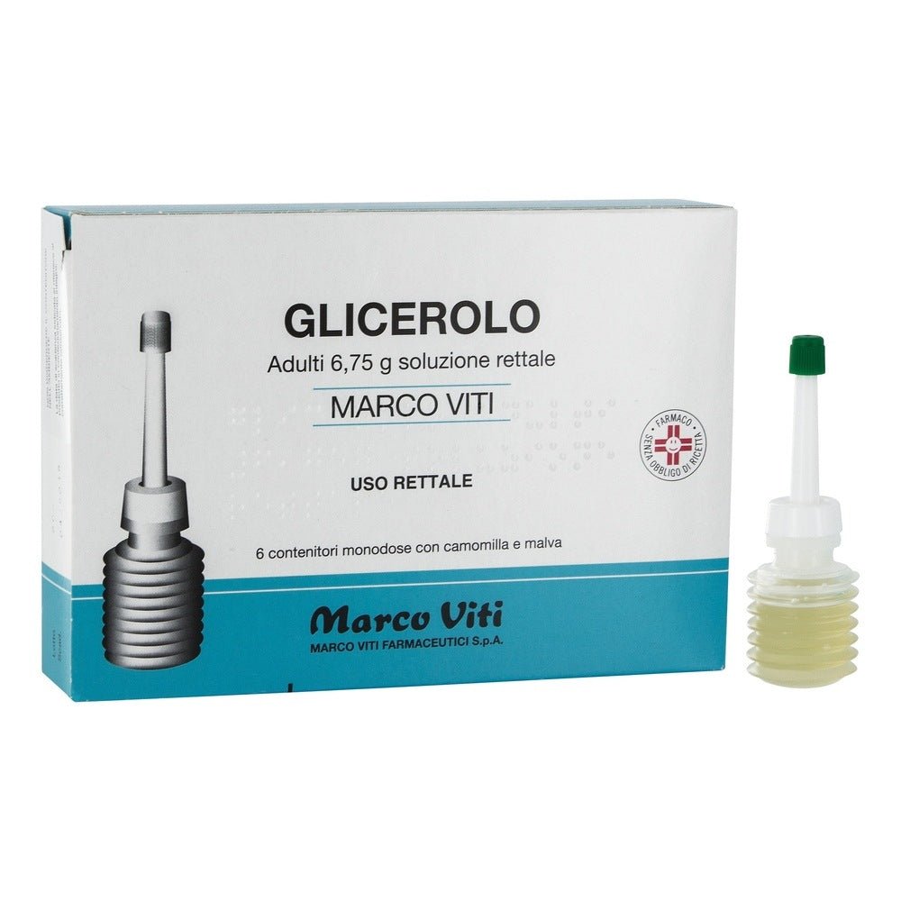 Glicerolo Marco Viti soluzione rettale adulti 6,75g 6 contenitori monodose con camomilla e malva