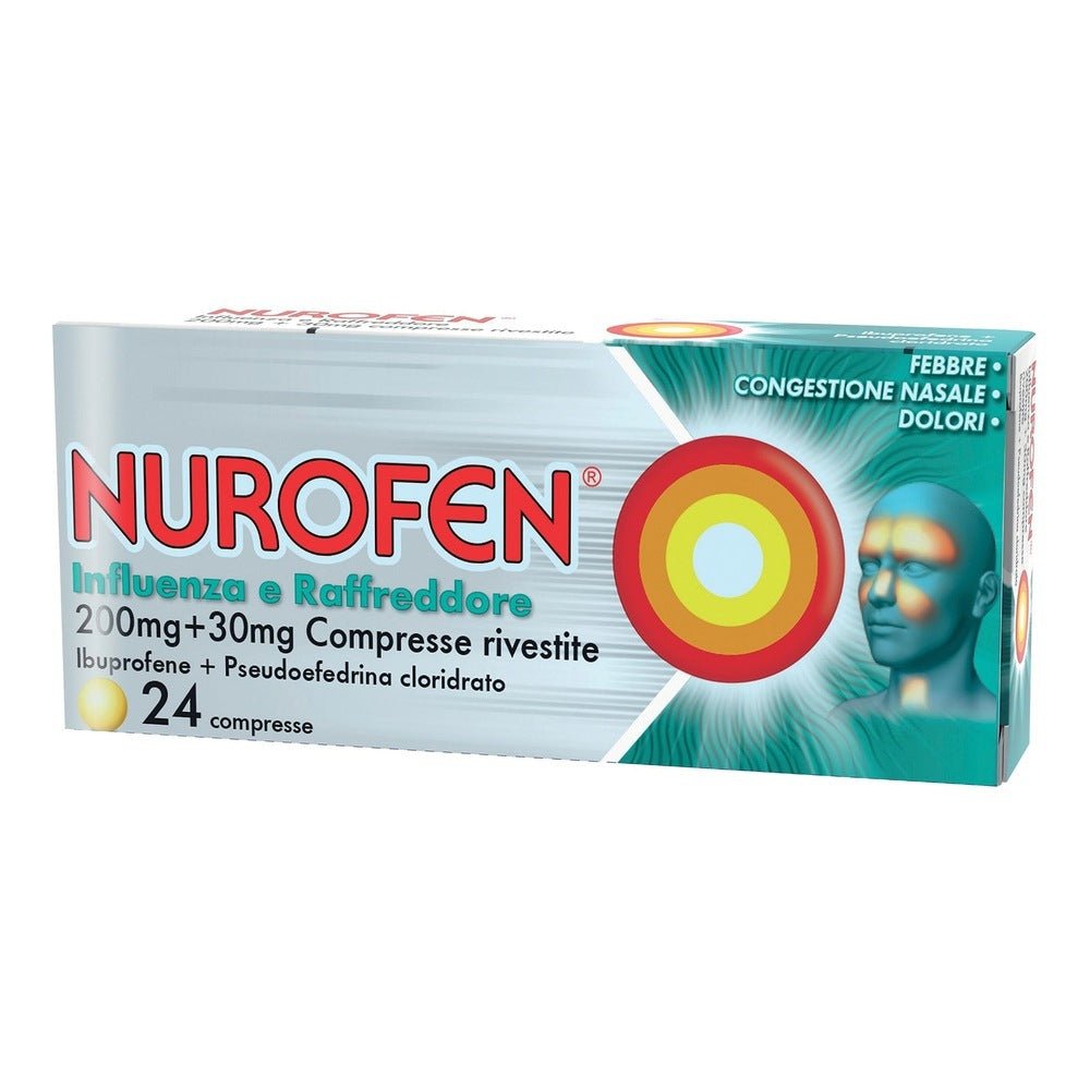 Nurofen Influenza e Raffreddore 200mg + 30mg 24 compresse rivestite