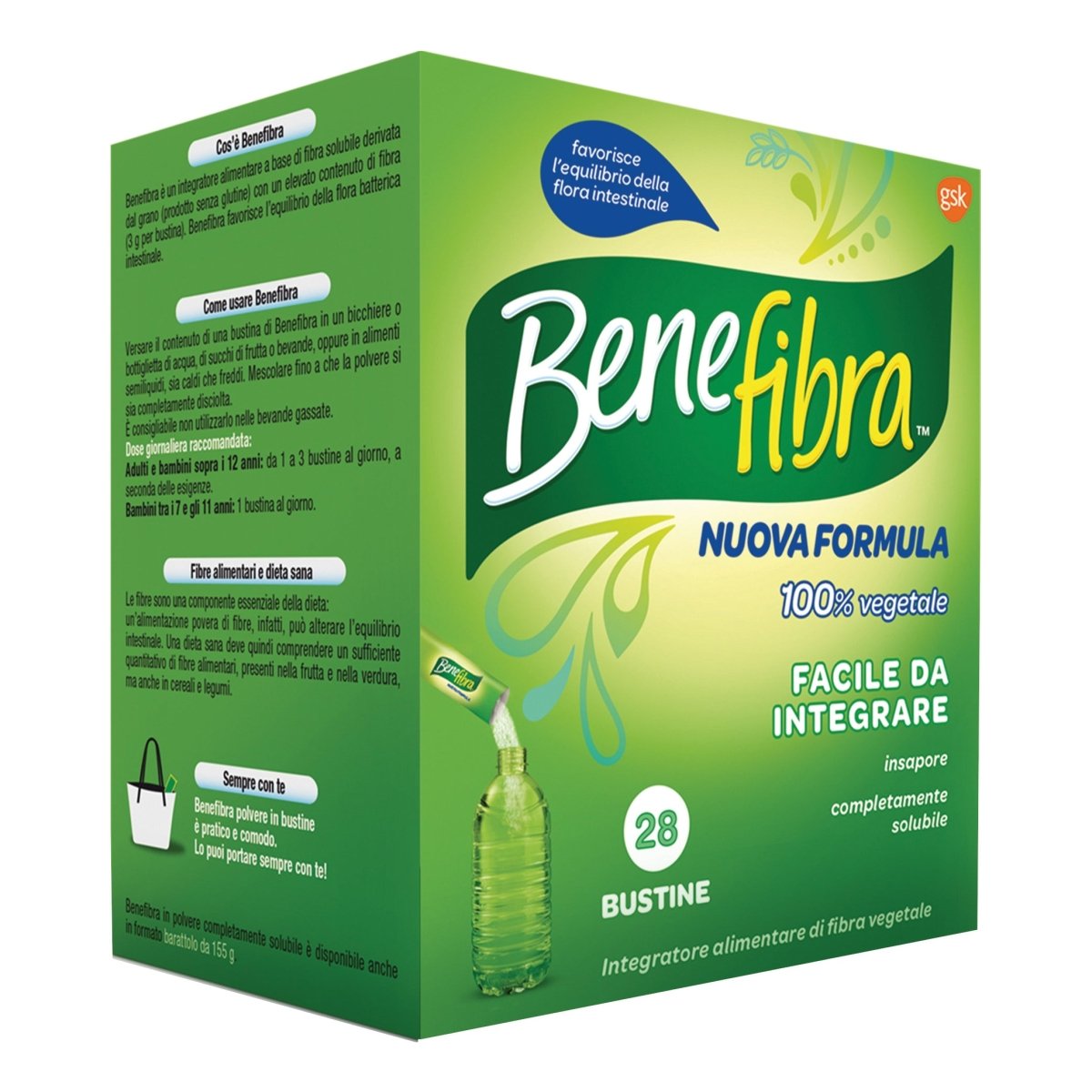 Benefibra polvere 28 bustine 3,5 g fibra solubile