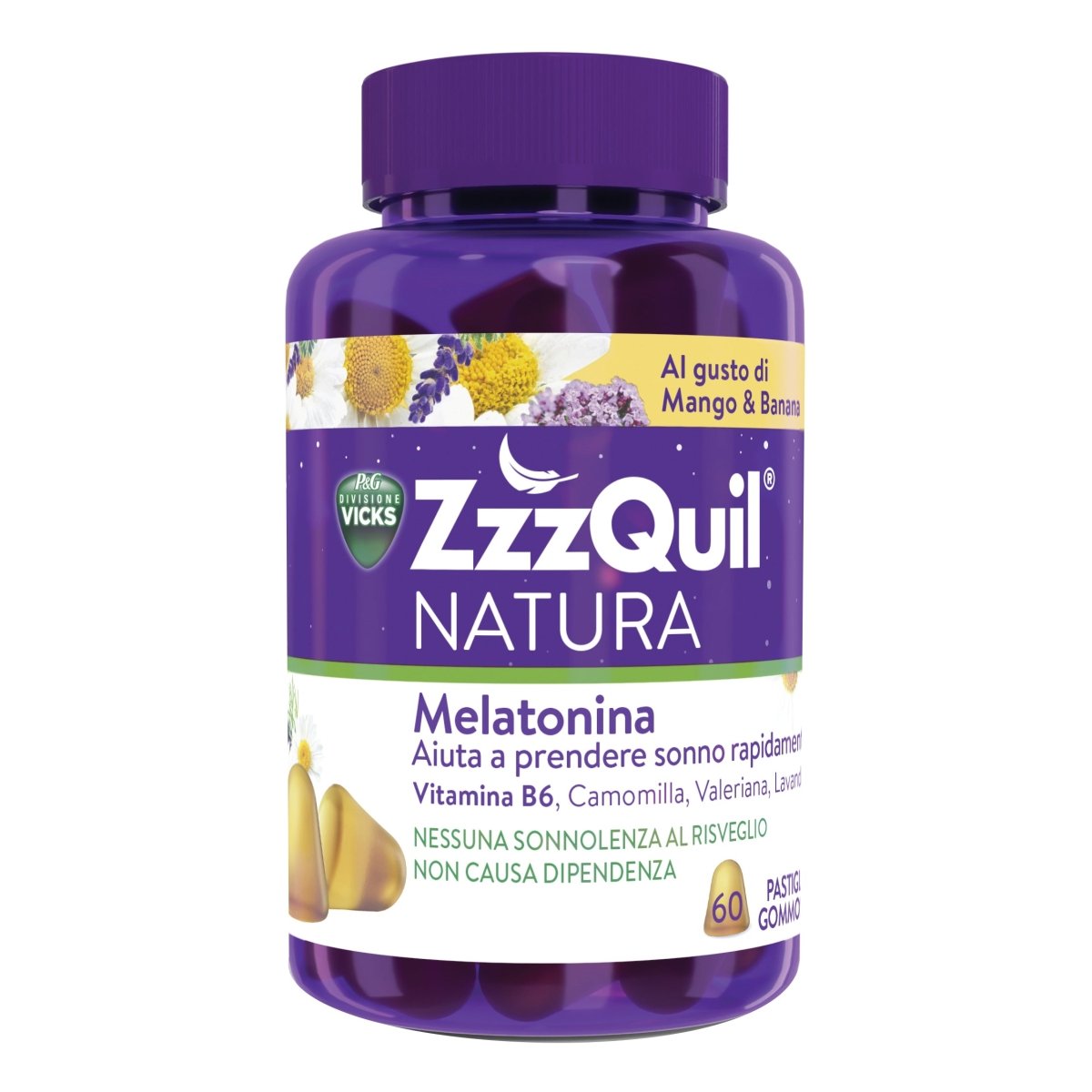 Vicks ZzzQuil Natura 60 pastiglie melatonina