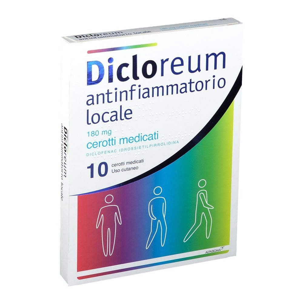 Dicloreum Antinfiammatorio Locale 10 Cerotti Medicati 180 mg