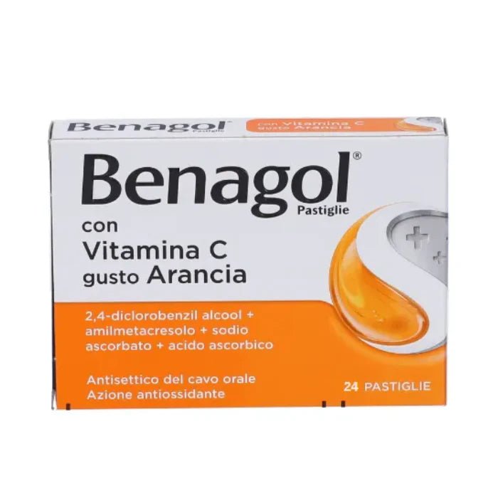 Benagol 24 pastiglie con vitamina C gusto arancia