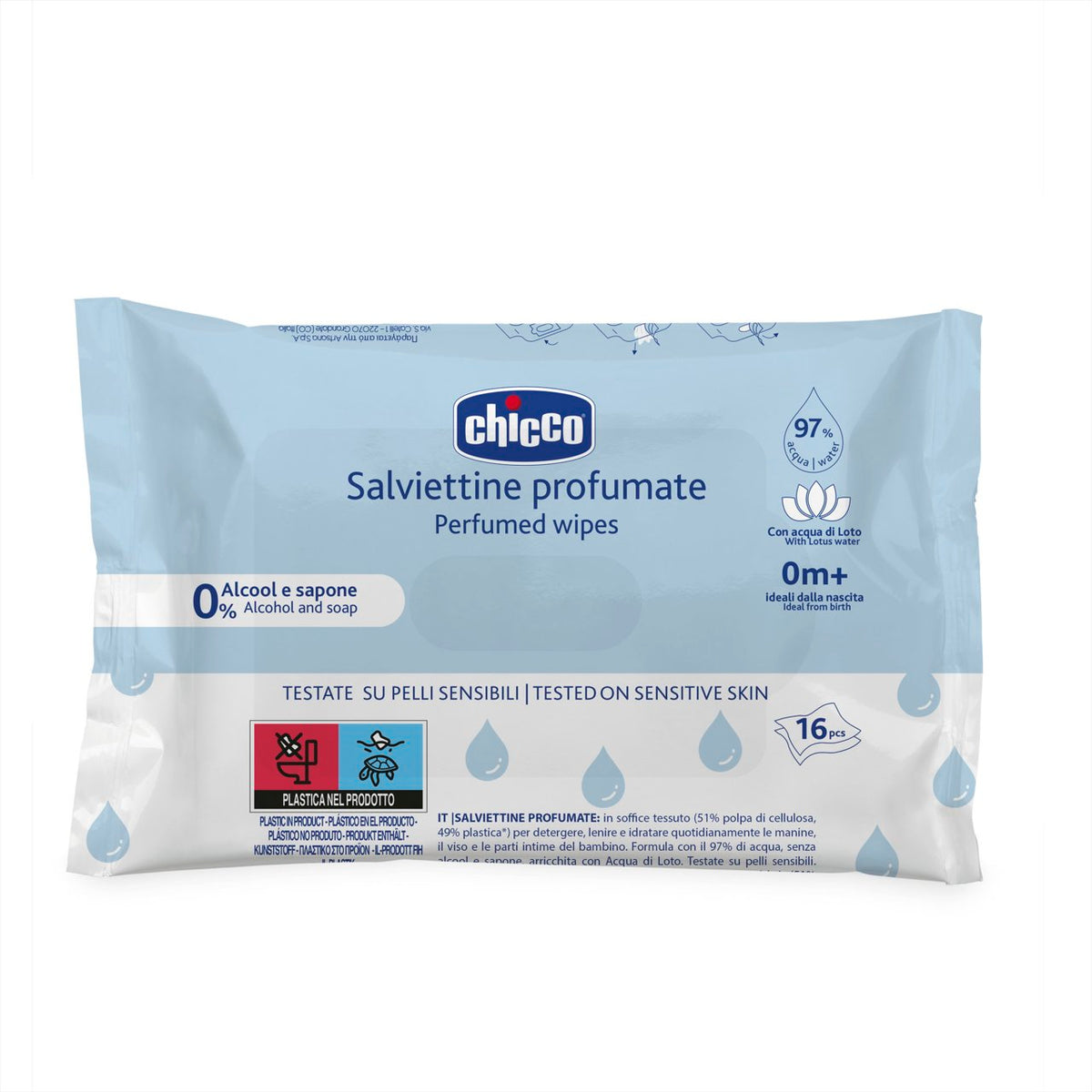 Servetele Chicco Pocket 16 buc Floare de Lotus
