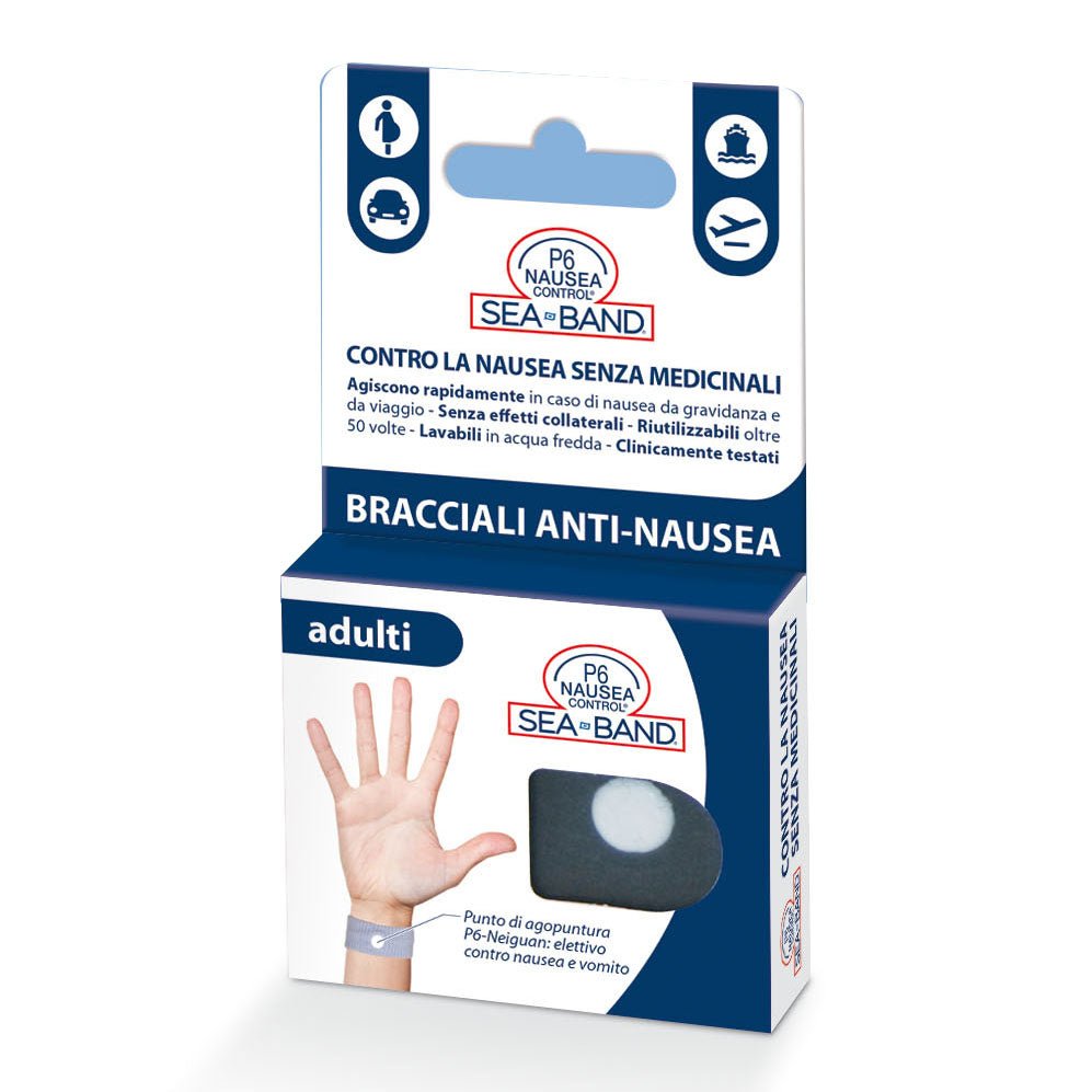 P6 Nausea Control bracciale adulto anti-nausea Sea-Band viaggio gravidanza  – Farmacia Dottor Tili, image size:997x997