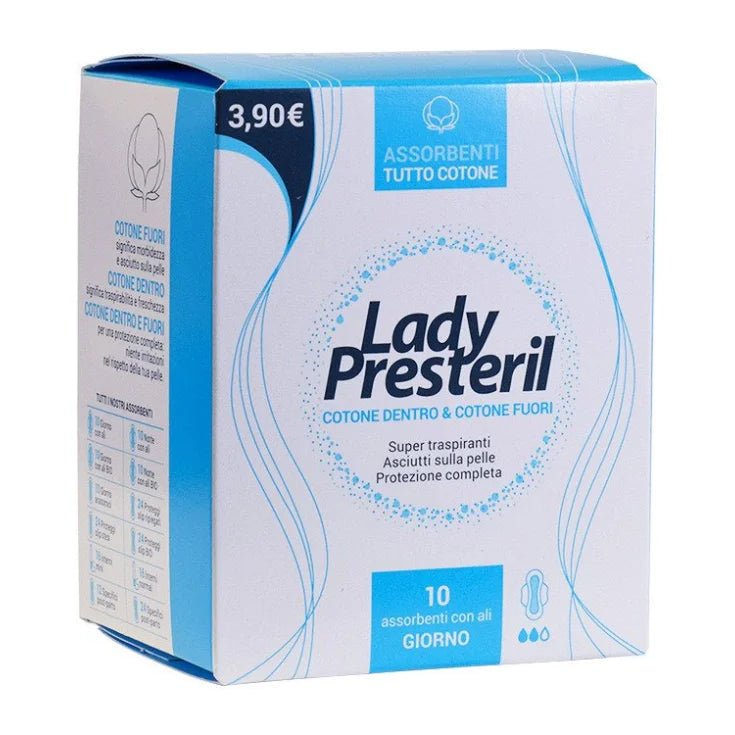 Lady Presteril Cotton Power Pocket Assorbenti Giorno Con Ali Ripiegati Promo 10 Pezzi