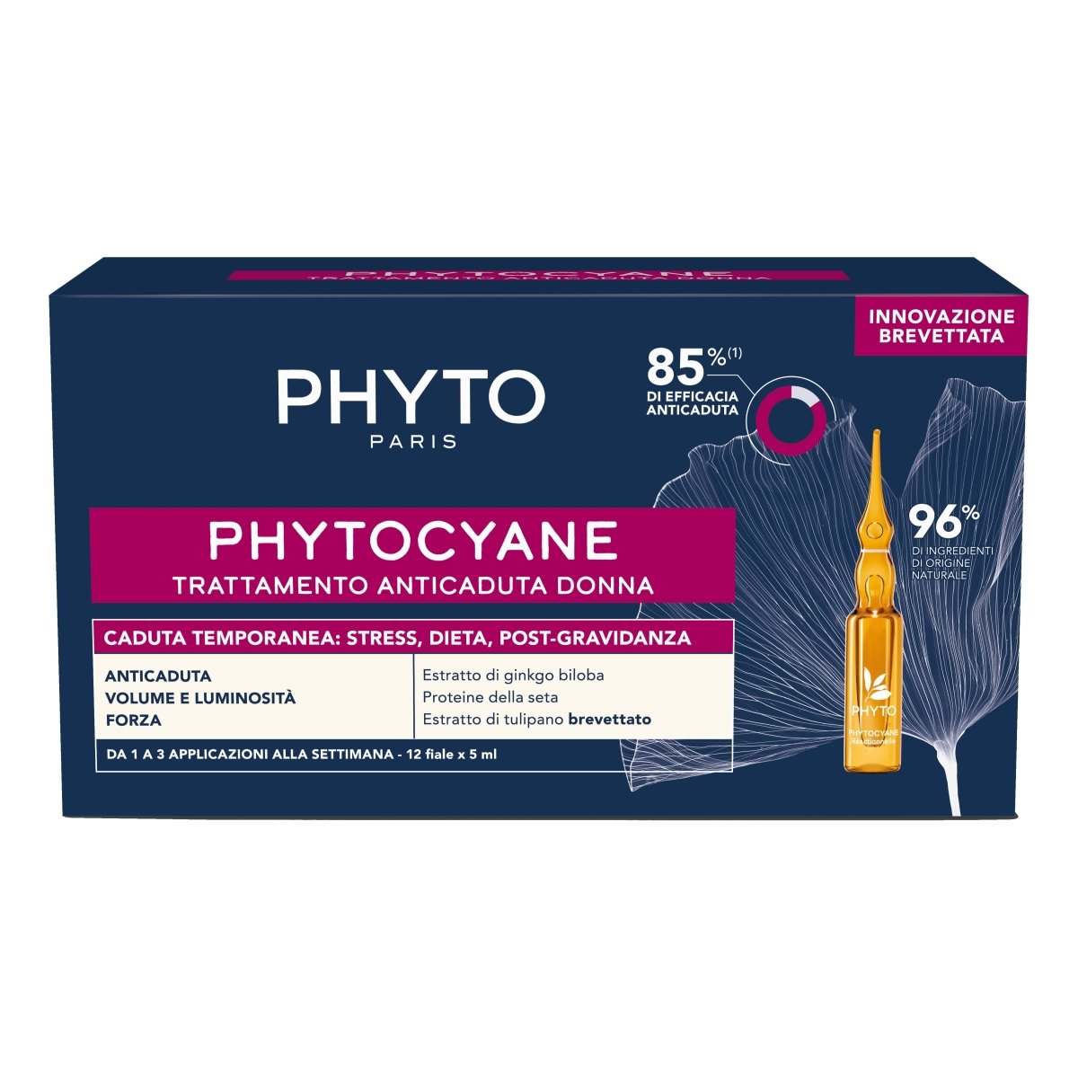 Phyto Phytocyane temporäre Fläschchen gegen Haarausfall, 12 x 7,5 ml