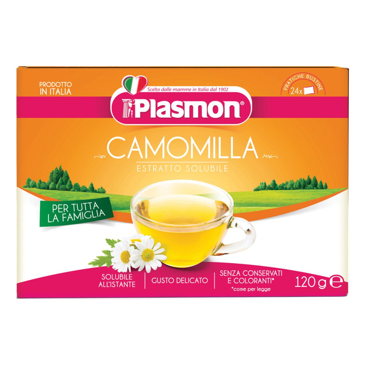 Plasmon chamomile herbal tea 24 sachets infusion for children
