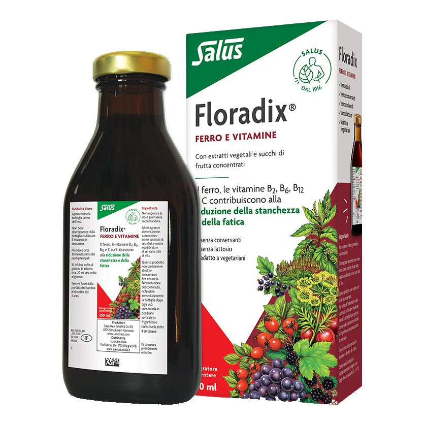 Floradix 250 ml complément alimentaire au fer végétal, vitamines B et C,  énergie naturelle – Farmacia Dottor Tili
