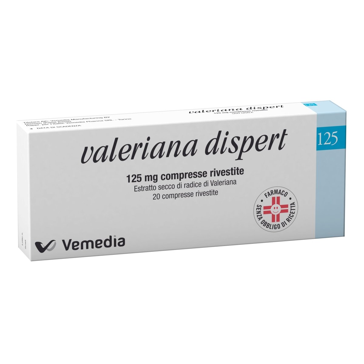 Valeriana Dispert 125 mg 20 omhulde tabletten