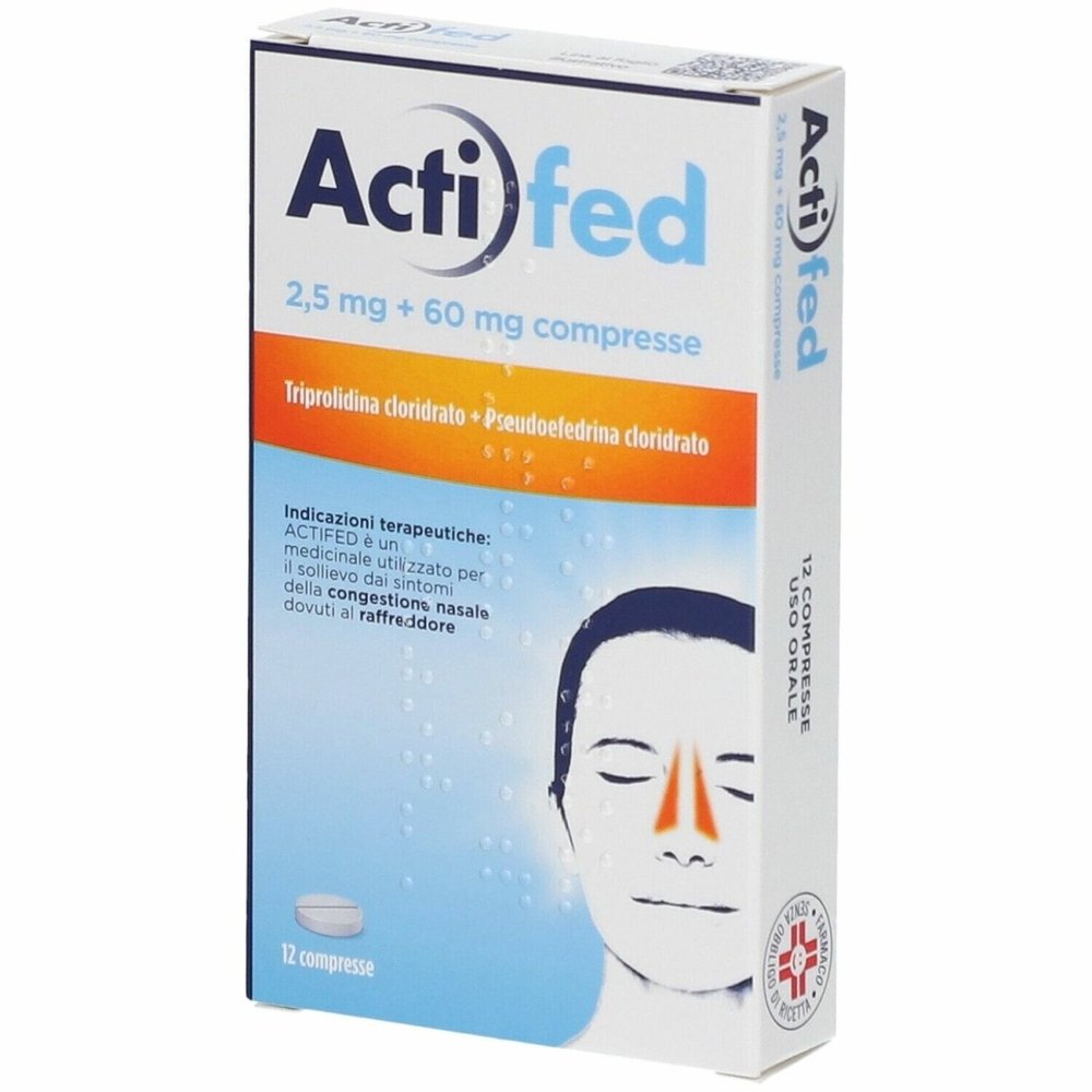Actifed Decongestionante 12 compresse 2.5mg + 60mg