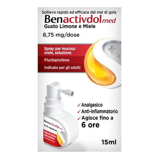 BenactivDolMed 8, 75 mg/dose 15 ml spray orale limone e miele