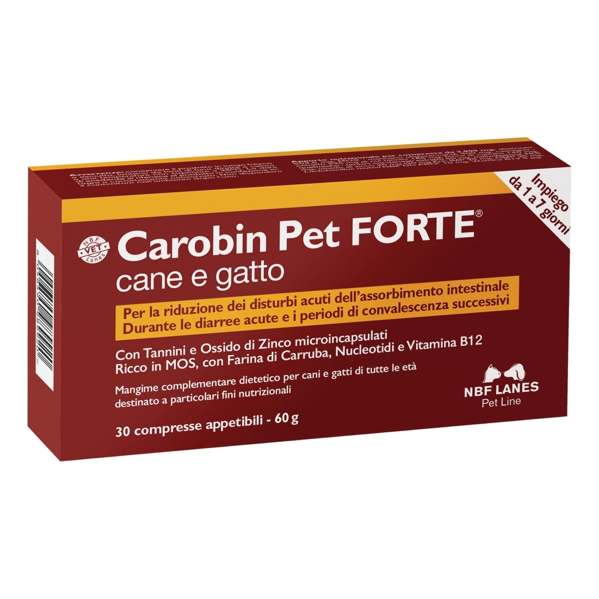 Carobin Pet Forte 30 compresse animali intestino
