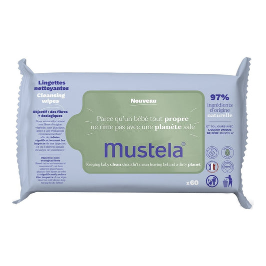 Mustela salviette 60 pezzi detergenti neonati