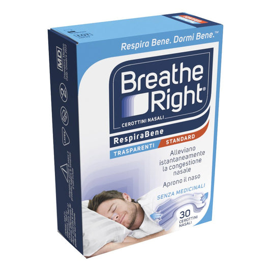 Breathe Right cerotti nasali trasparenti 30 pezzi