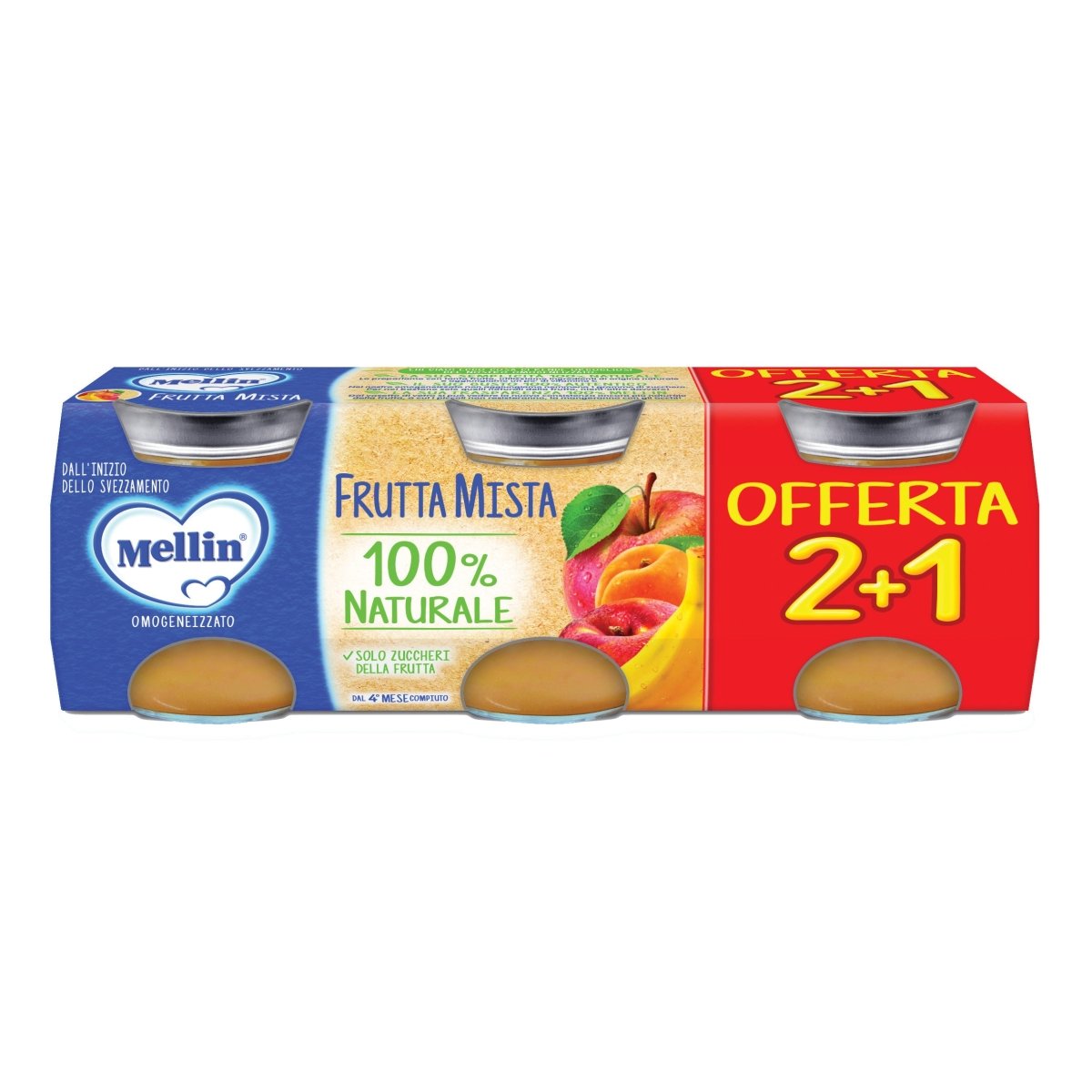 Mellin omogeneizzato frutta mix 3 pezzi 100 g