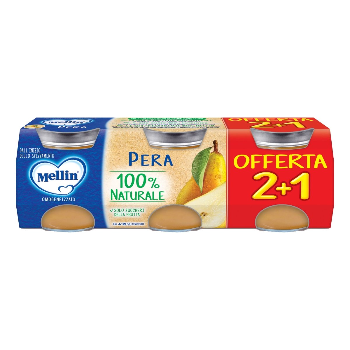 Mellin omogeneizzato pera 3×100 g frutta baby