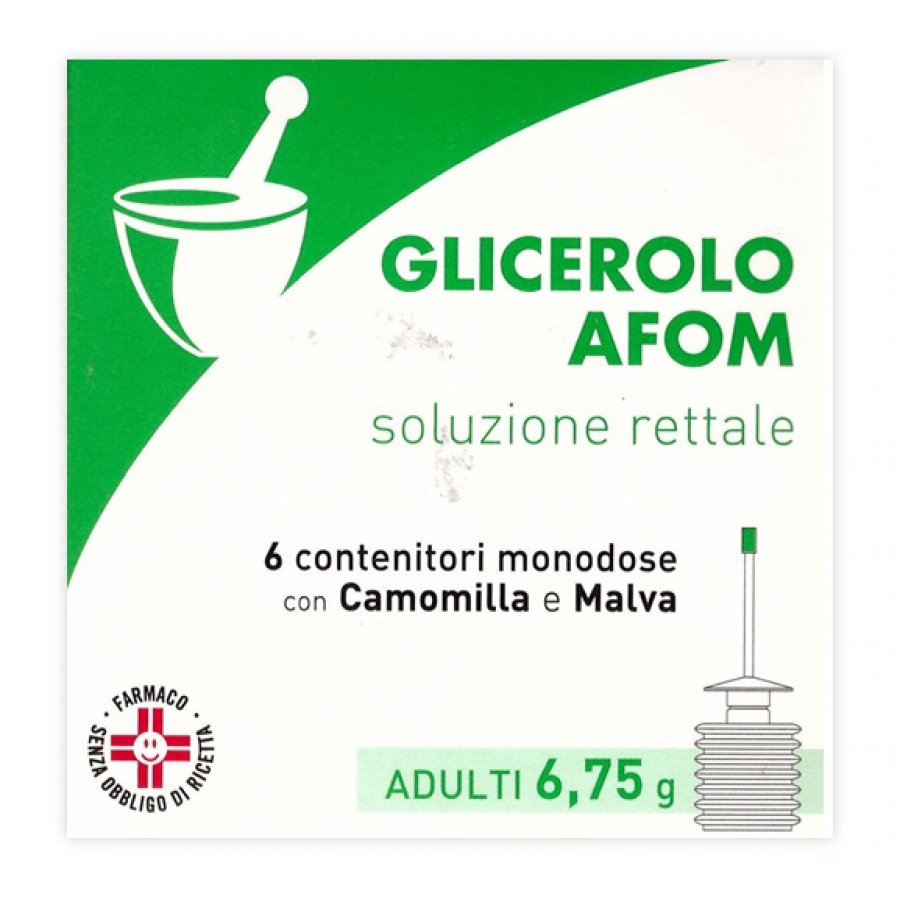 Glycerol Afom Erwachsene 6,75 g Rektallösung 6 Einzeldosisbehälter mit Kamille und Malve