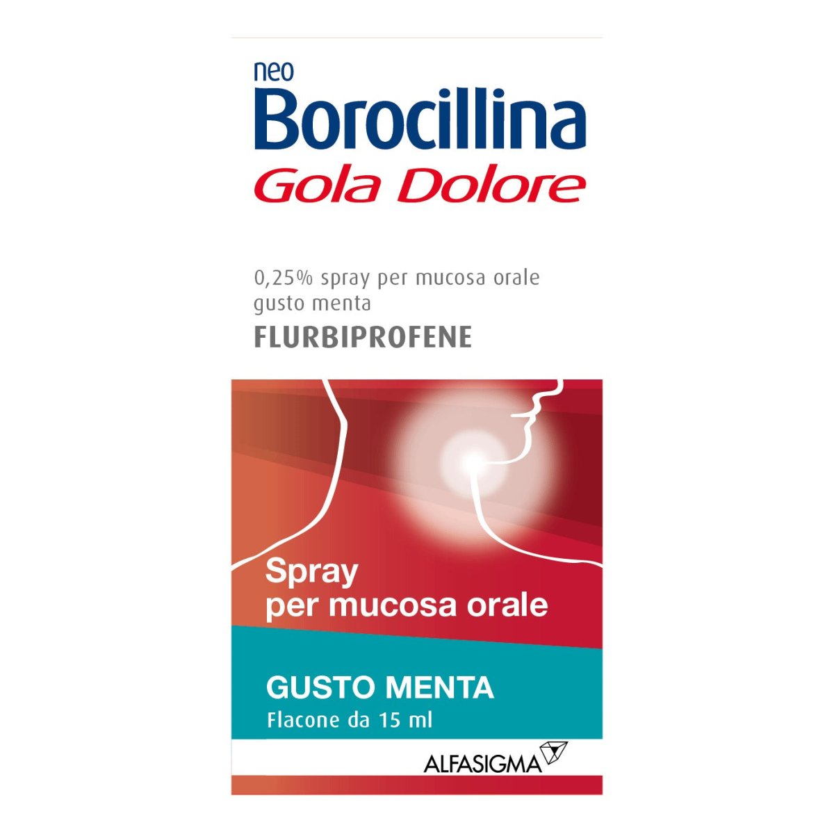 Neo Borocillin mal de gorge 0,25% spray buccal saveur menthe 15 ml