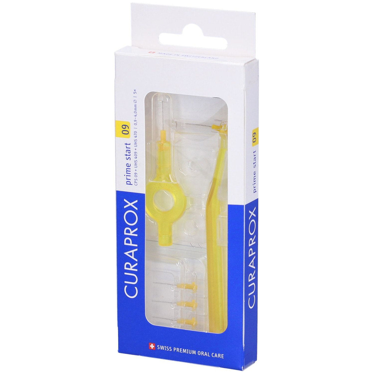 Curaprox CPS 09 prime amarillo 5 cepillos interdentales + 2 mangos