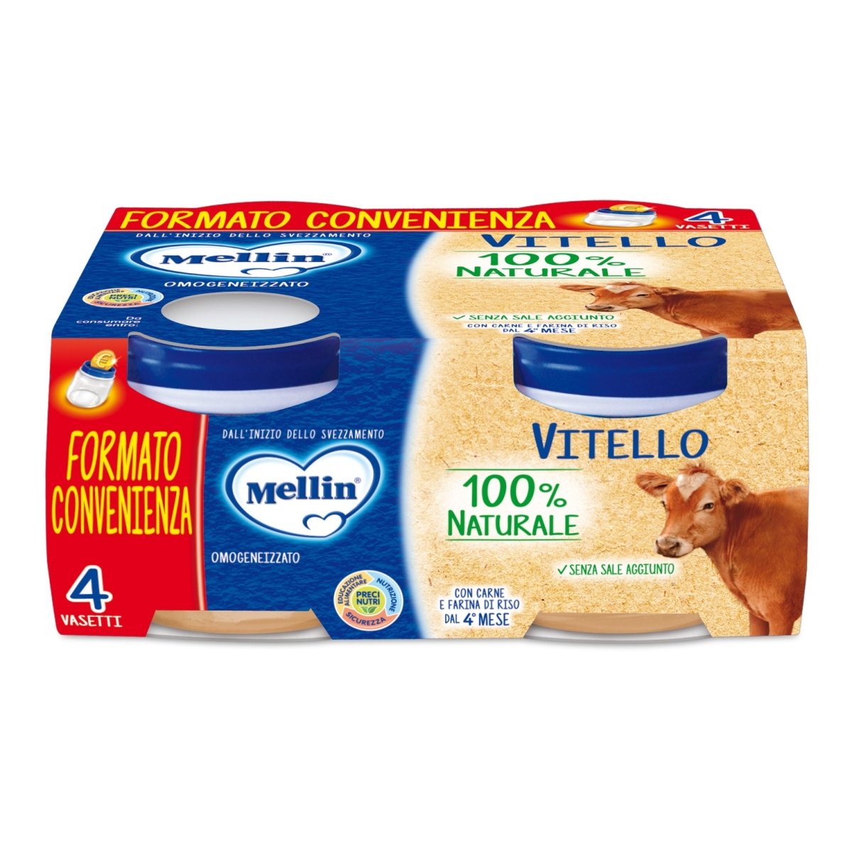 Mellin homogenized veal 4×80 g baby meat