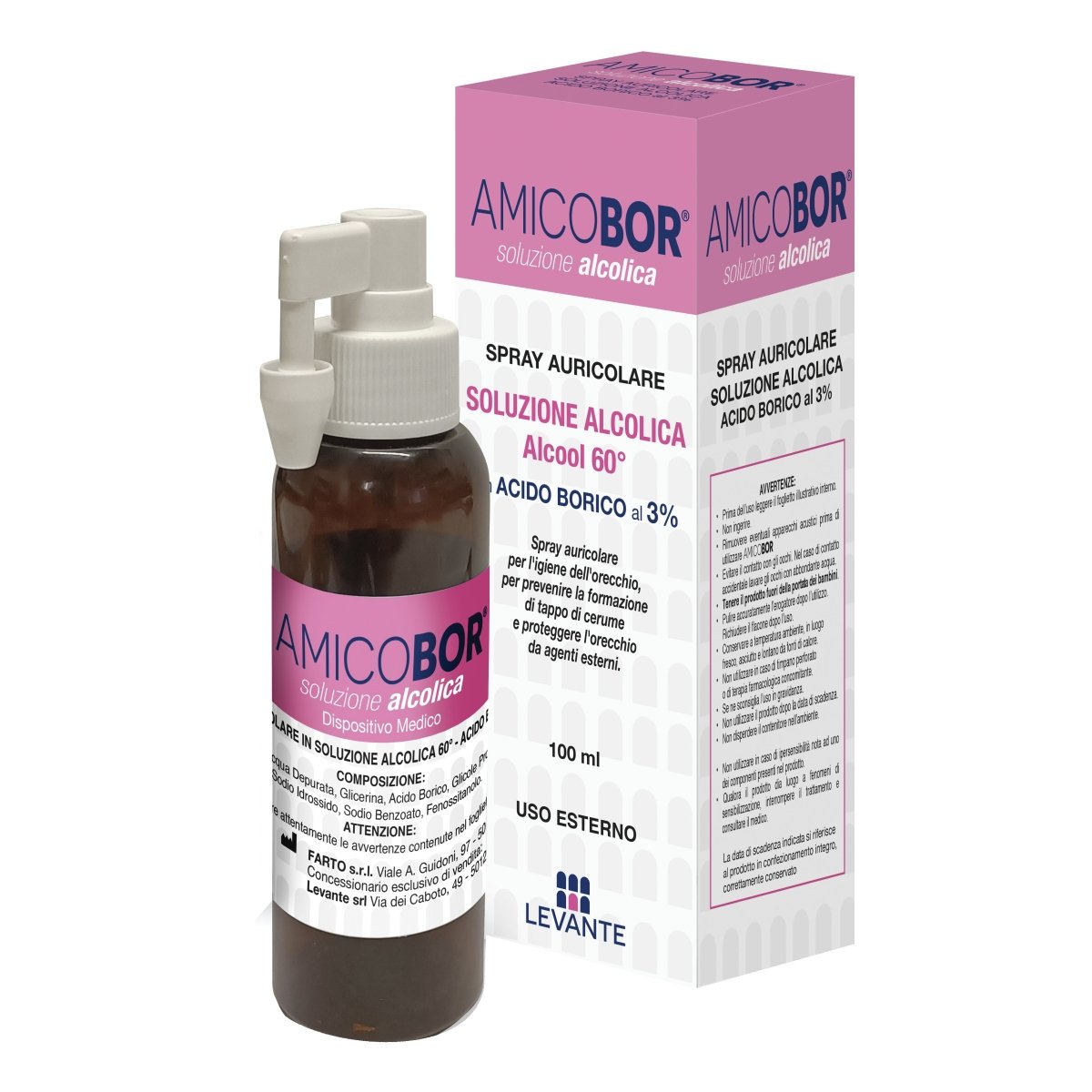 Amicobor soluzione alcolica 100 ml antisettica