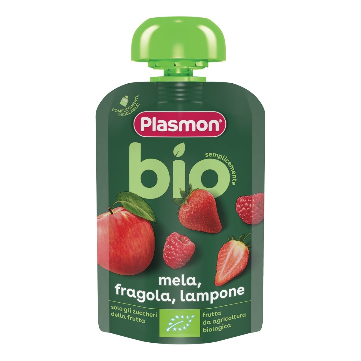 Plasmon organic blended apple pouches 90 g