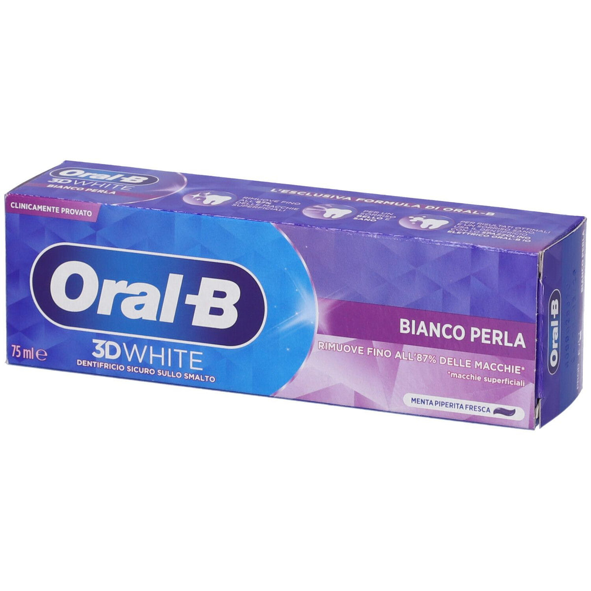 Oral-B 3D White Bianco Perla Dentifricio Menta Piperita 75ml