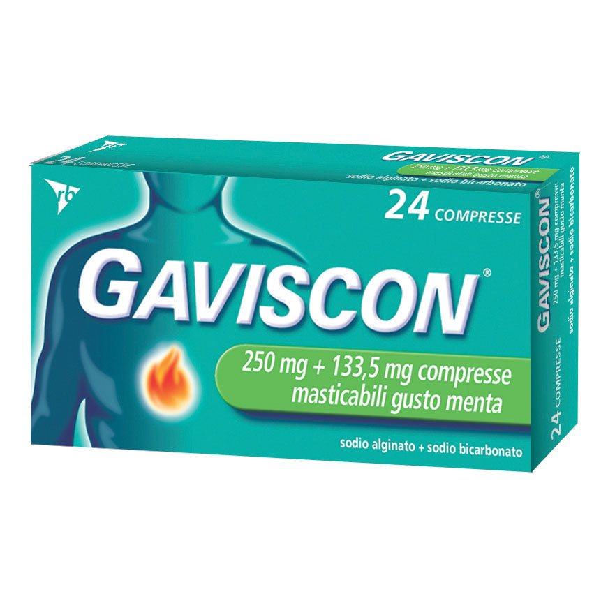 Gaviscon 250 mg + 133,5 mg 24 comprimidos masticables sabor menta