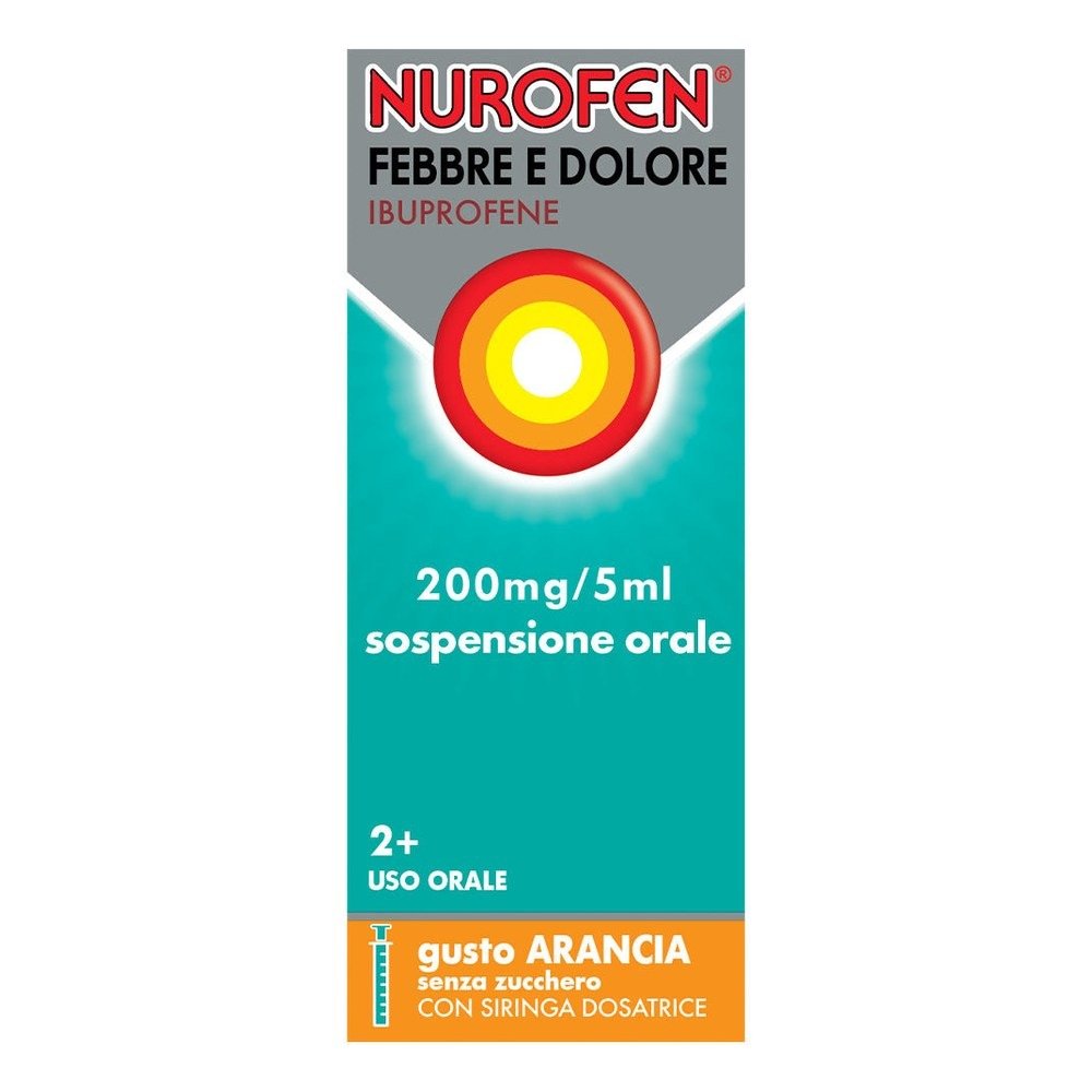 Nurofen Fever and Pain 200mg/5ml oral suspension orange flavor 100ml
