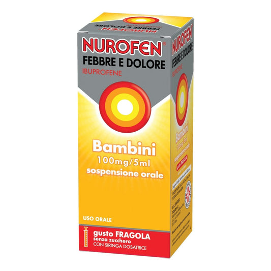 Nurofen Fieber und Schmerzen Kinder 100 mg/5 ml 150 ml zuckerfreie Suspension zum Einnehmen Erdbeergeschmack
