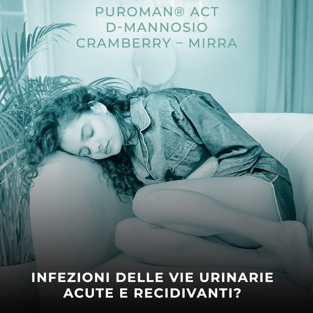 Frau mit D-Mannose- und Cranberry-Zystitis