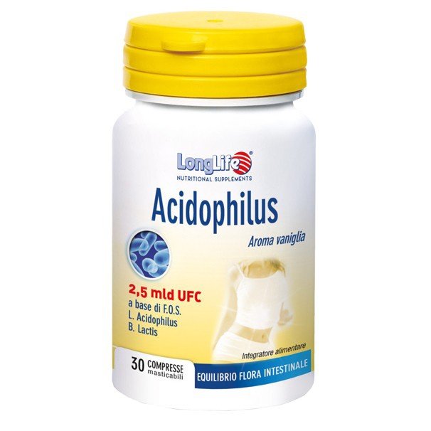 LONGLIFE ACIDOPHILUS 30 COMPRESSE MASTICABILI