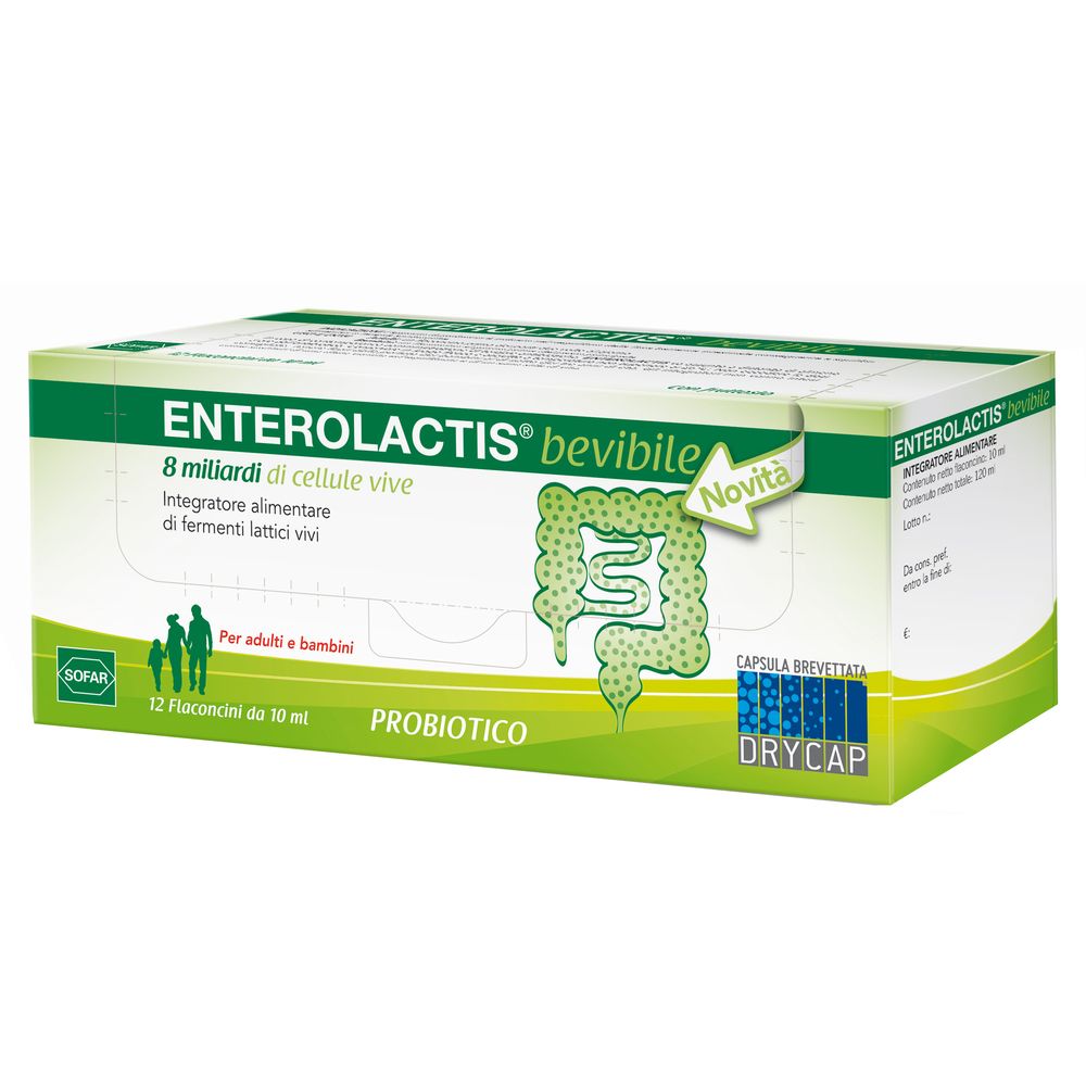 Enterolactis Plus Fermenti Lattici Probiotici 12 Flaconcini 10 ml