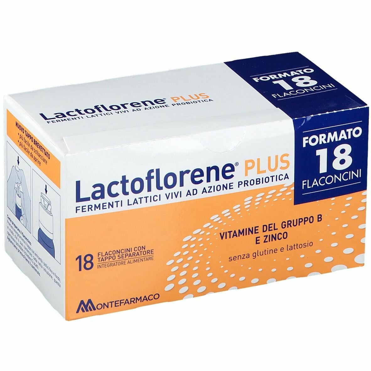 Lactoflorene Plus Fermenti Lattici Vivi 18 flaconcini 180 ml.